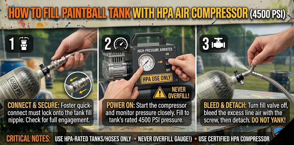 How To Fill Paintball Tank With Air Compressor